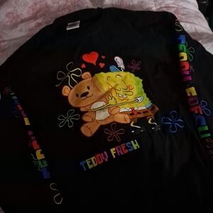 *RARE* TEDDY FRESH SpongeBob Black Long Sleeve with Colorful Graphic